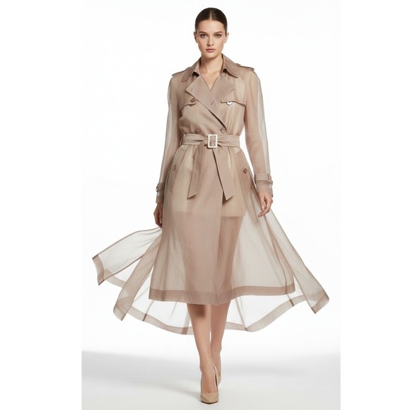 Ralph Lauren Purple Label Jackets & Blazers - Rare Ralph Lauren Collection Purple Label Jayne Silk Organza Trench Mauve US 2